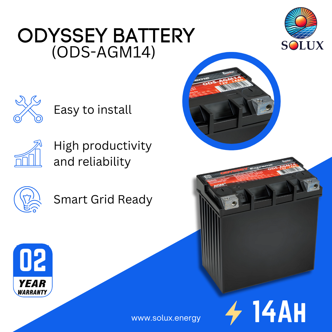 This is an image of Odyssey ODS-AGM14 12V 14Ah Battery